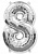 Шарик с гелием серебро ("8"), шт 