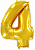 Шарик с гелием золото ("4"), шт 